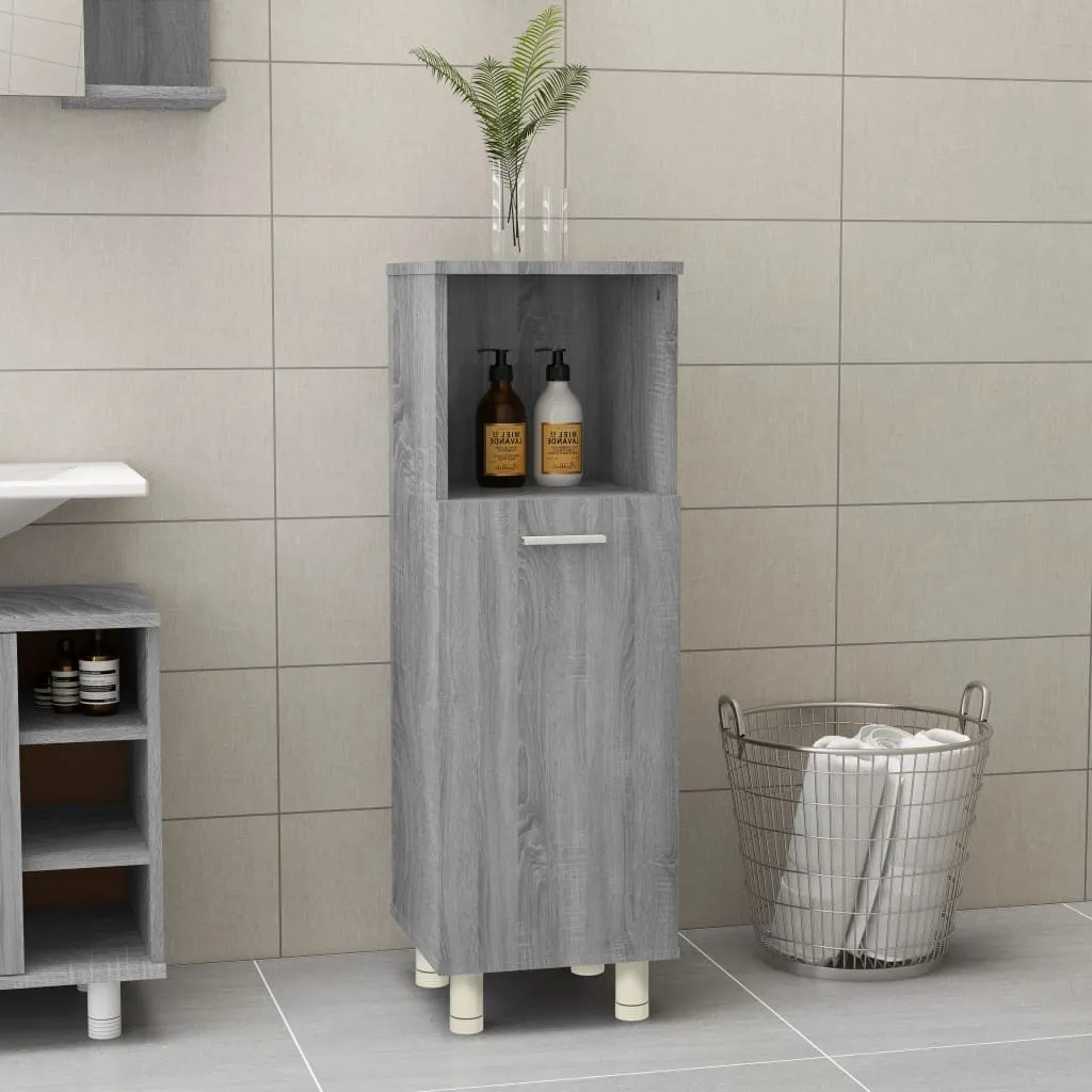 Mobile Bagno Design Grigio Sonoma 30x30x95 cm - Elegante Legno