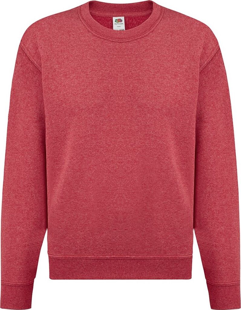 Fruit of the Loom Kinder Klassik Drop Schulter Sweatshirt PC4082 (5-6 Jahre (116)) (Rot meliert)