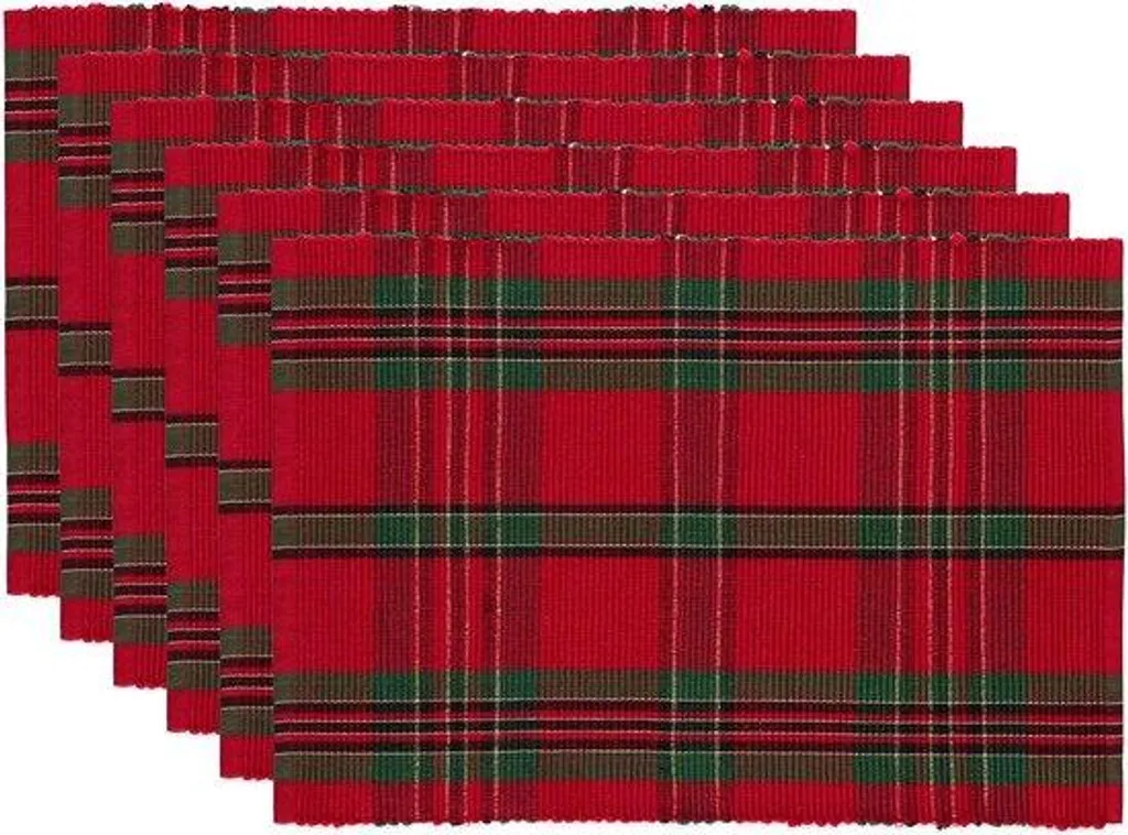 Sets de Table Noël Landhaus Rouge & Vert - Lot de 6, 33x48cm