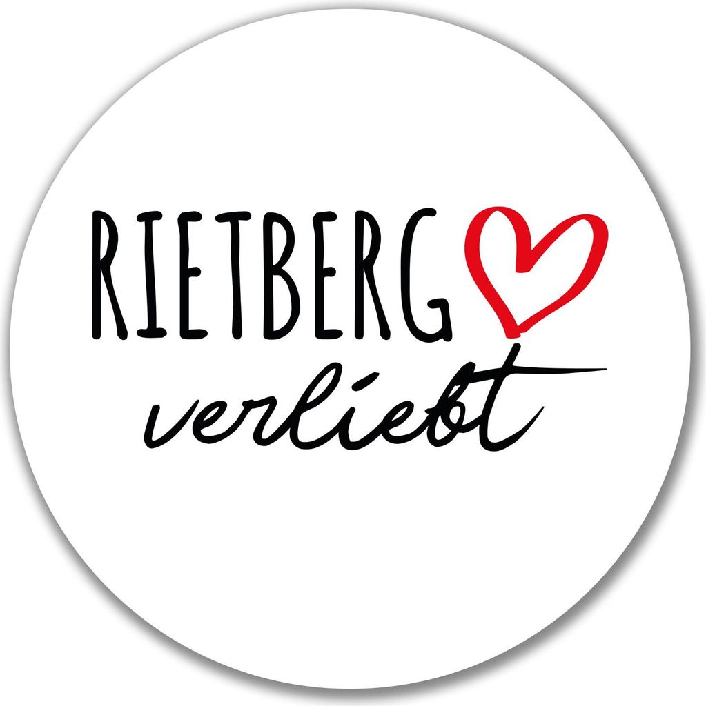 Huuraa Aufkleber Rietberg verliebt 10cm rund Sticker Geschenkidee
