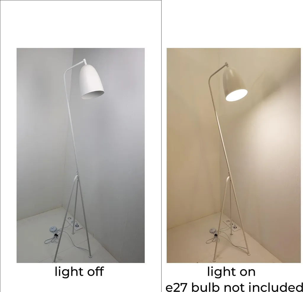 Lampadaire Tripode Blanc Orientable E27 : Solution Éclairage Design Industriel - 3