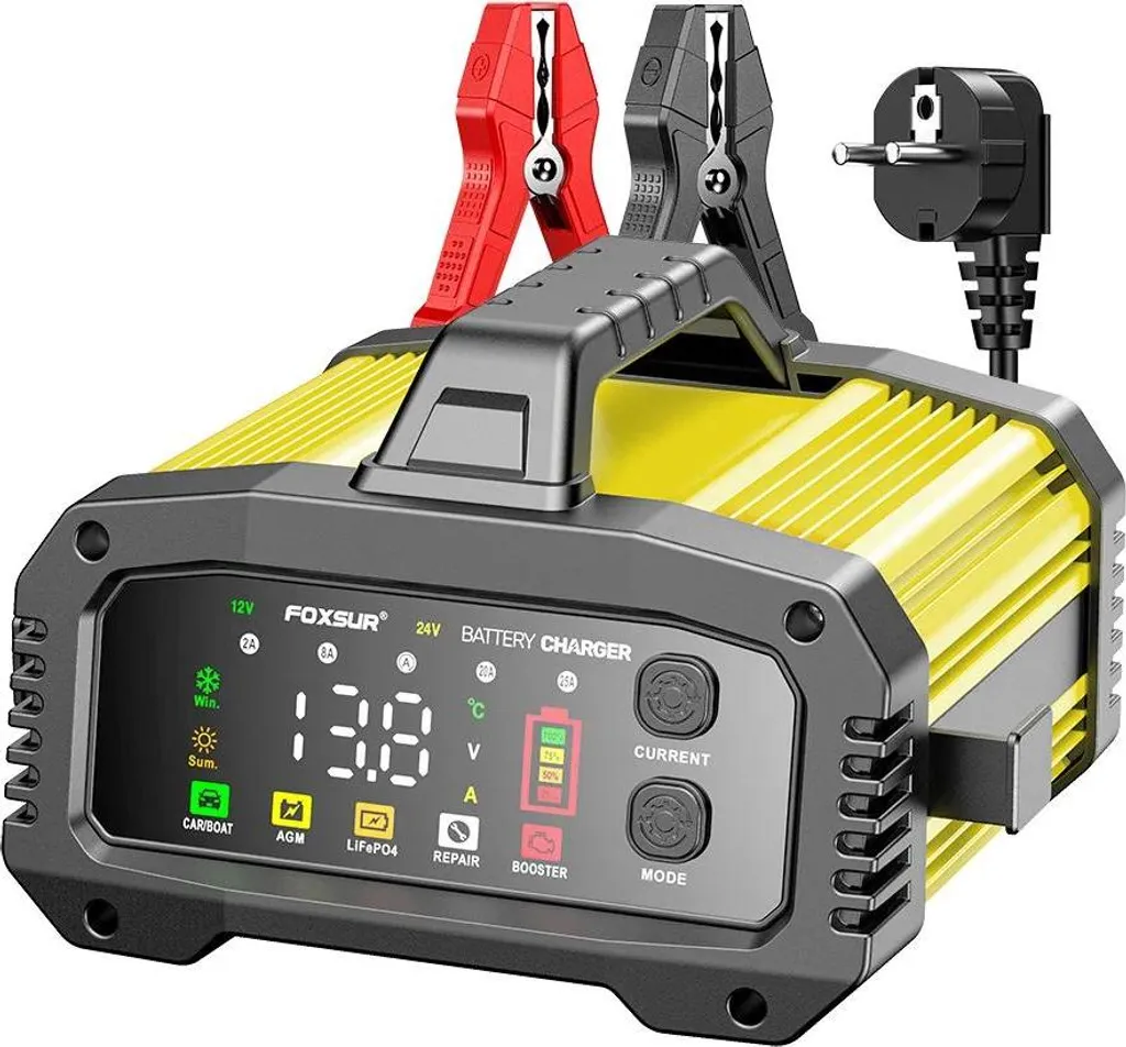Mantenitore Carica Batteria Auto 12V/24V Booster Intelligente 8 Stadi