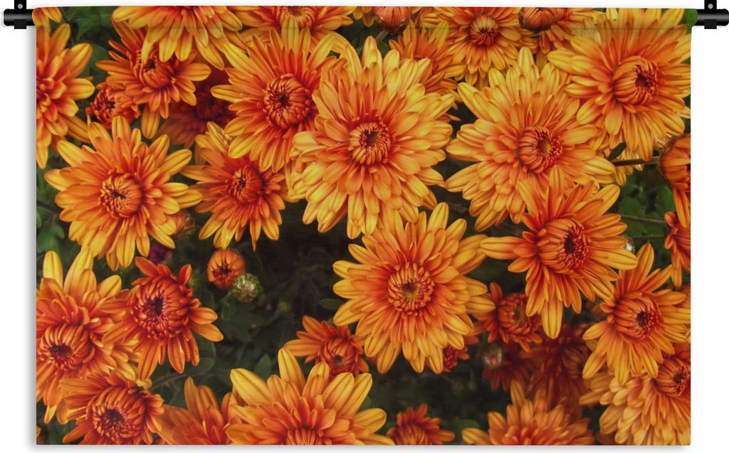 MuchoWow Wandteppich Wandbehang Blumen - Orange - Chrysantheme 60x40 cm Tapisserie Dekoration Wandtuch - Wanddekorationen