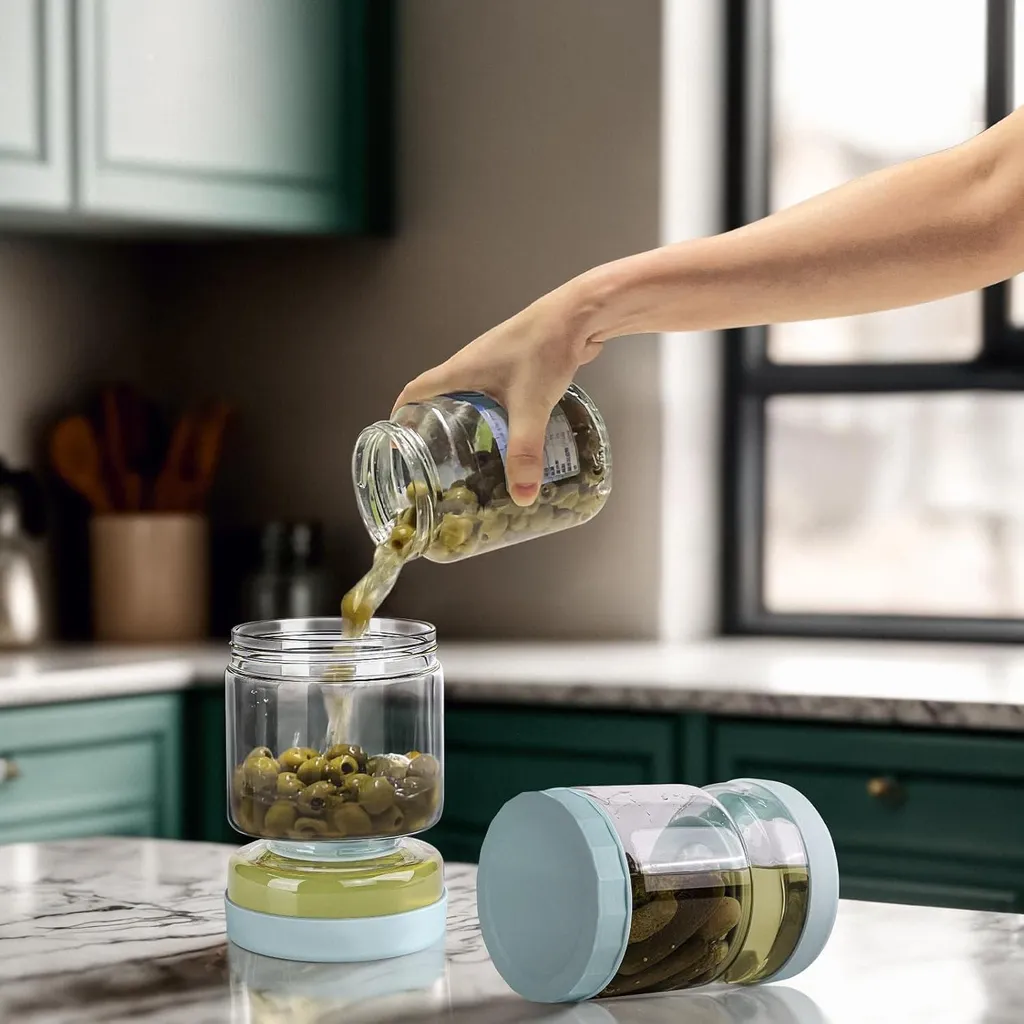 Vaso per Conserve Professionale Verde Oliva 1L - Flip & Serve - 5