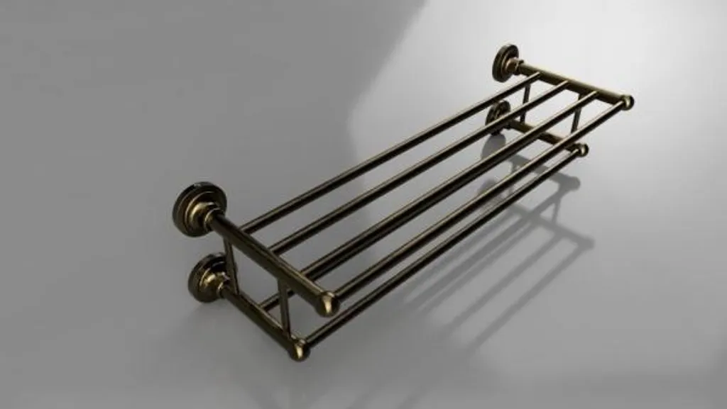 Étagère murale de salle de bain double trapèze bronze brossé RETRO