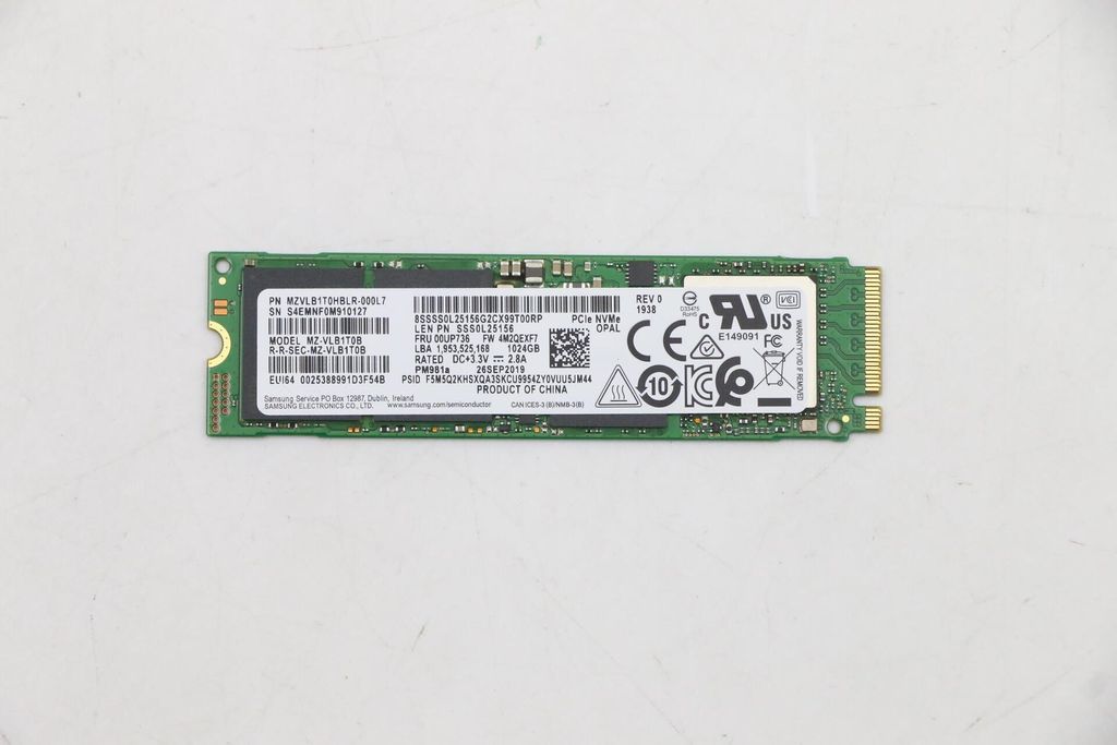 Lenovo 00UP736 M.2 1000 GB PCI Express 3.0 NVMe Image du produit 