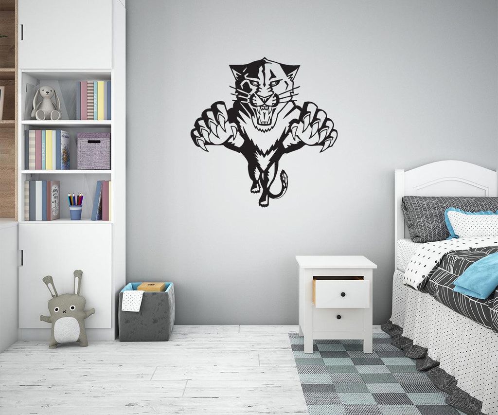 TIGER - Wandaufkleber Wandsticker aus Vinyl 60x65 cm Schwarz
