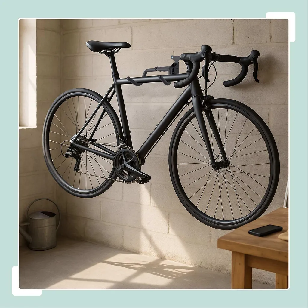Support vélo mural pivotant à 180° - Structure pliable en acier noir - 2