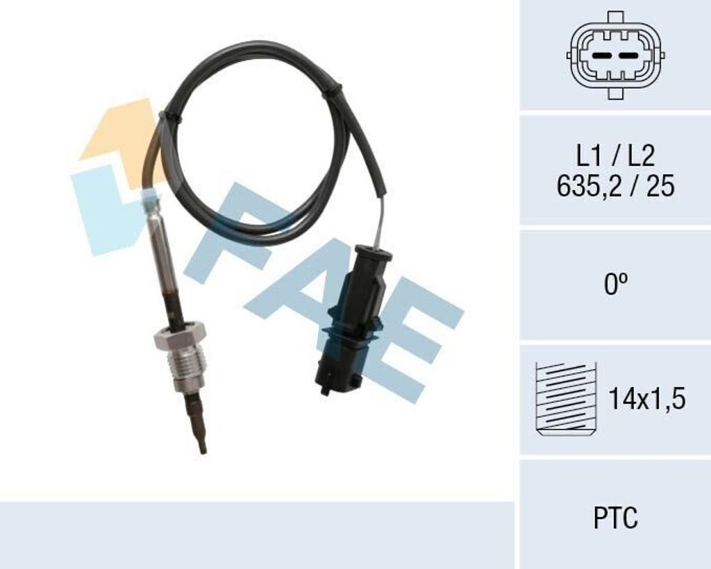 FAE 68061 Abgastemperatursensor für FIAT GRANDE PUNTO (199) M14x1,5 635mm
