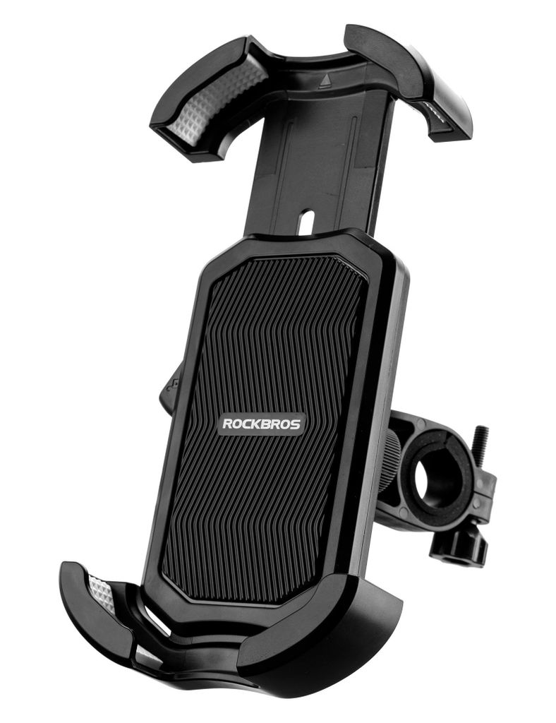 ROCKBROS Handyhalterung Fahrrad Handyhalter Motorrad, Universal Handy Halterung für Smartphone Schwarz (Lenker)