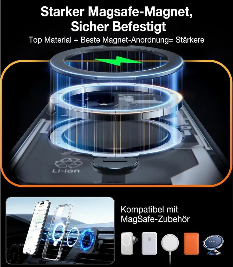 Housse iPhone 15 Pro Max Transparente Antichoc avec Support Magnétique