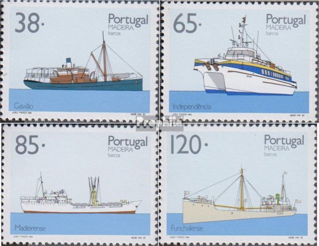 Briefmarken Portugal - Madeira 1992 Mi 158-161 (kompl.Ausg.) postfrisch Schiffe von Madeira