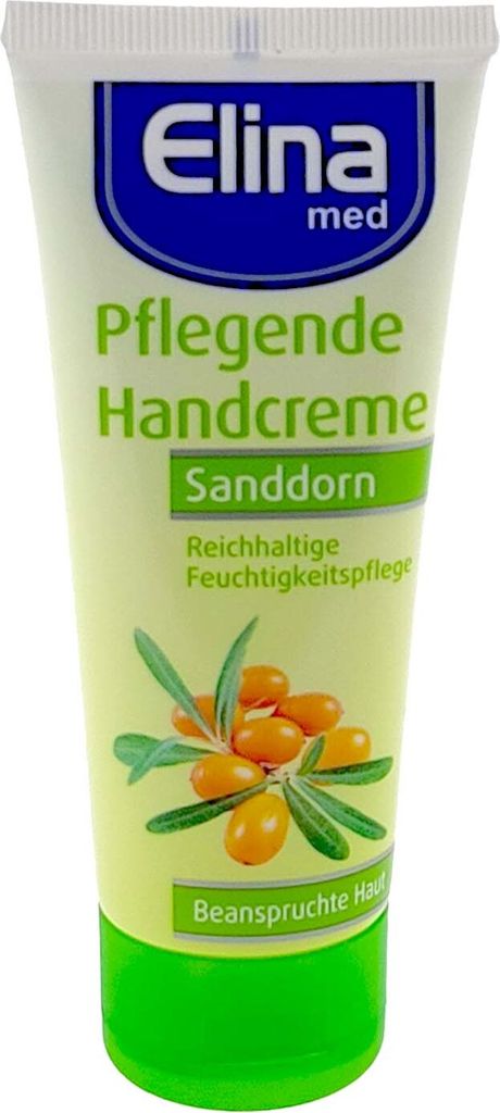 Elina Sanddorn Handcreme 75ml Tube – Intensivpflege für trockene Hände, schnell einziehend, 1 Stück