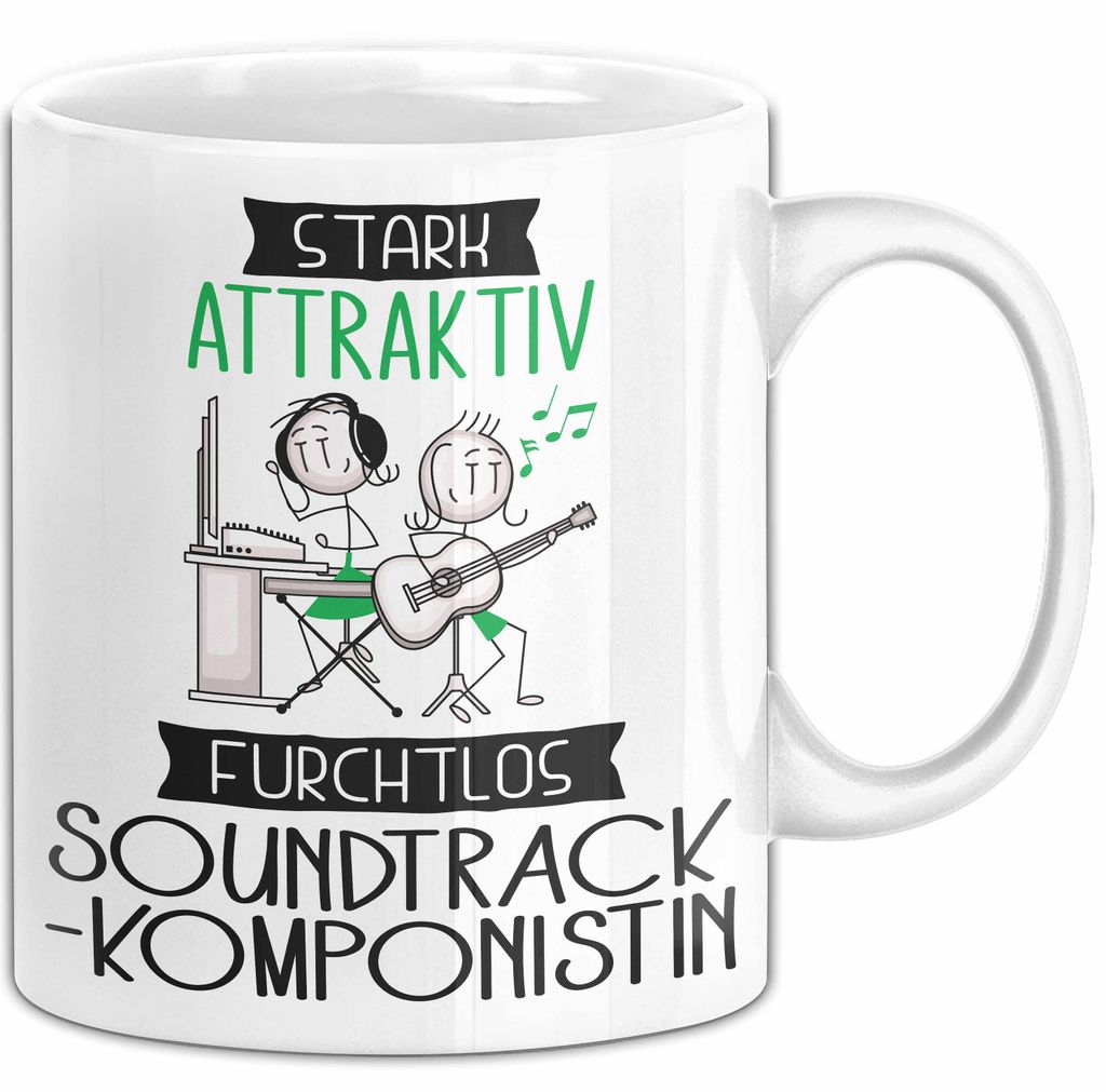 Soundtrack-Komponistin Tasse Geschenk Becher Stark Attraktiv Furchtlos Soundtrack-Komponistin Lustige Geschenkidee (Weiß)