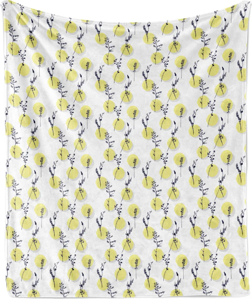 Coperta Moderna ABAKUHAUS Botanic Silhouette 175x230 cm | Design Giallo