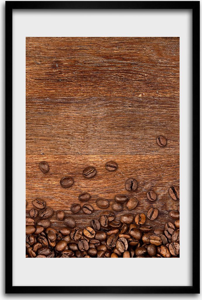 Bild - Bilderrahmen - 40 cm x 60 cm - MDF - Rahmen - Wandkunst - Körner Kaffee