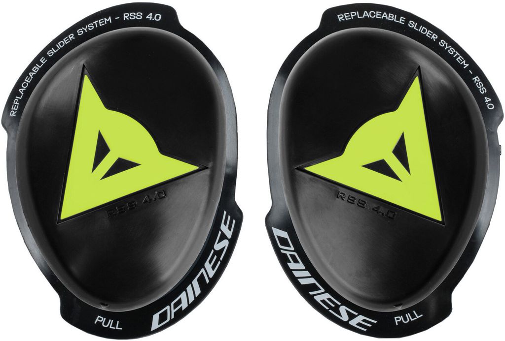 Dainese KNEE RSS 4.0 Komplettset, komplette Knieschleifer, schwarz/fluoreszierend gelb 346847