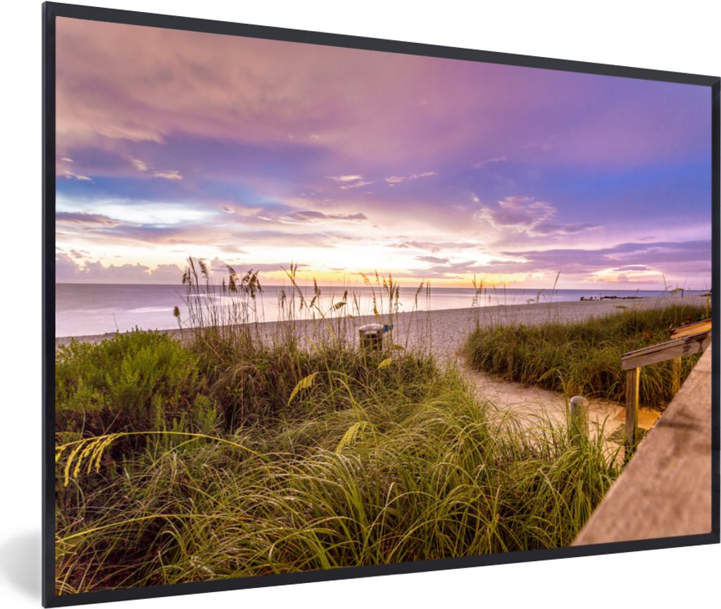 MuchoWow MuchoWow Gerahmtes Poster Strand - Farben - Amerika 30x20 cm - Poster mit zchwarzem Bilderrahmen - Kunstdruck - Bild-Poster