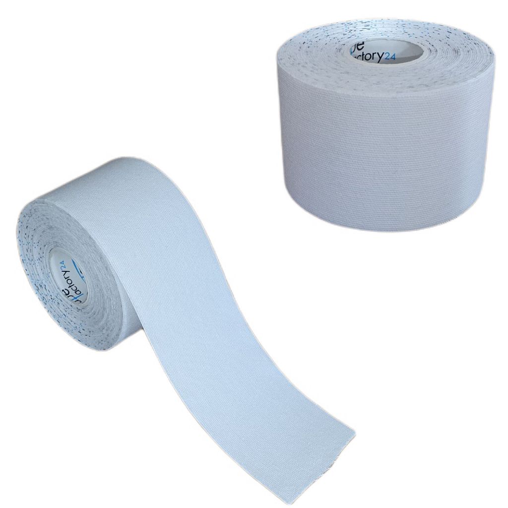 2 Rollen - Tapefactory24 Getting Started Kinesiologie Tape 5cm x 5m - weiß, Tapes Taping Klebeband Tapeverband Bandage wasserfest