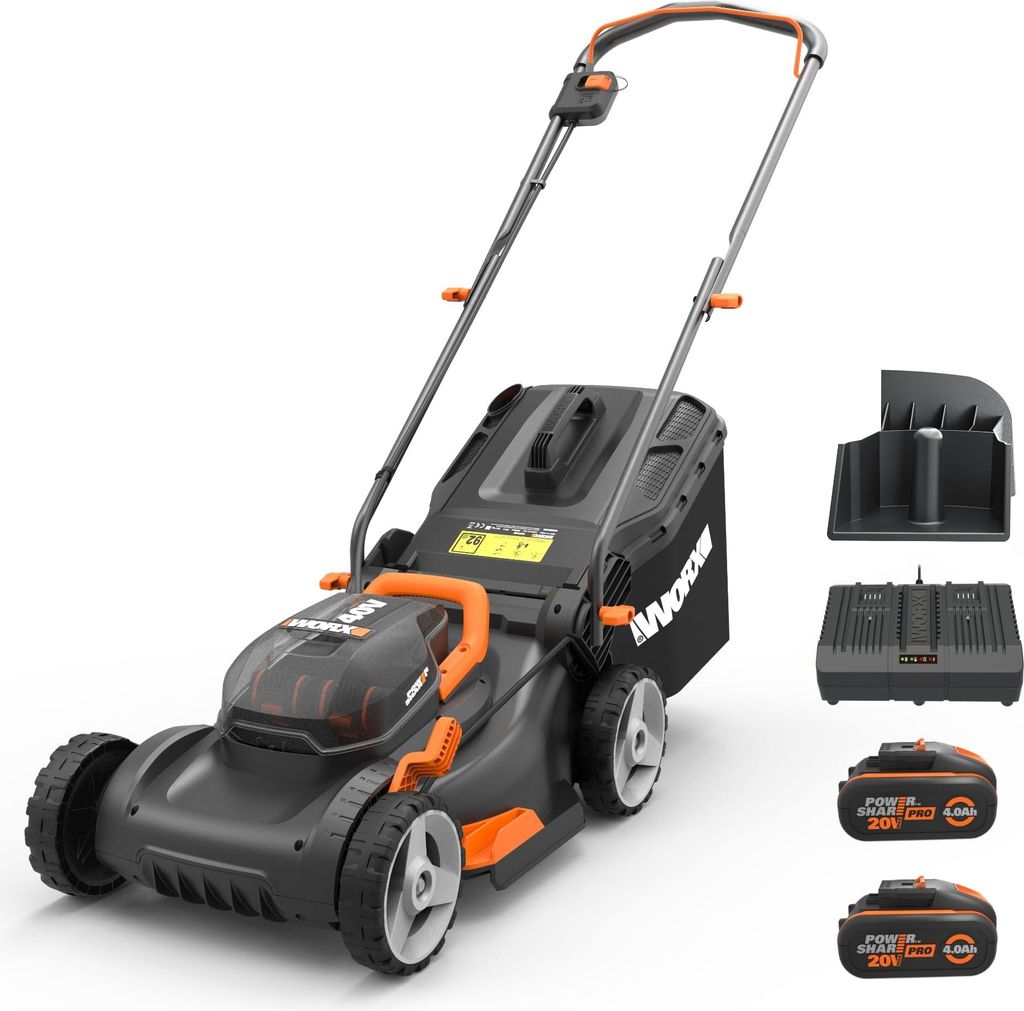 WORX WG743E, 500 m², 40 cm, 3,8 cm, 8,8 cm, 4 Rad/Räder, Produktbild 