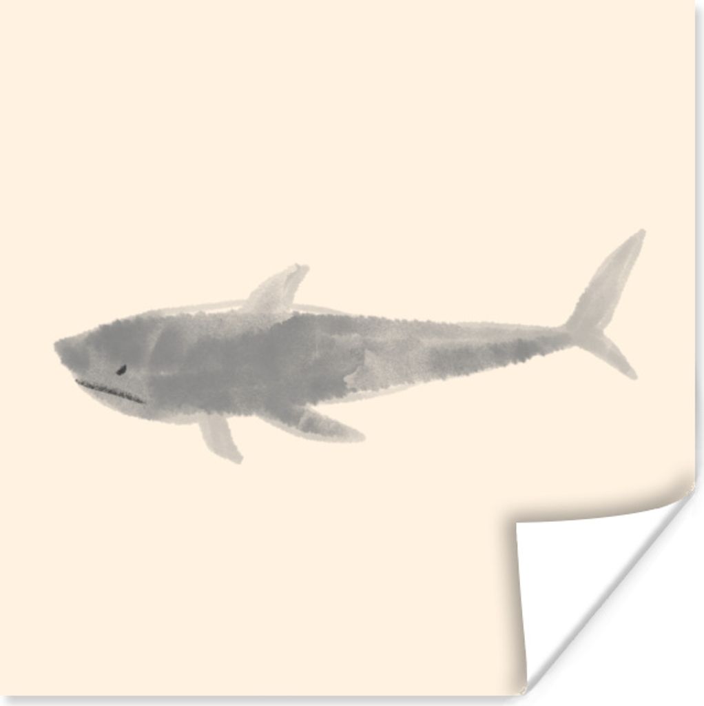 MuchoWow Poster Fische - Wilde Tiere - Meer - Aquarell 75x75 cm - Wand Dekoration