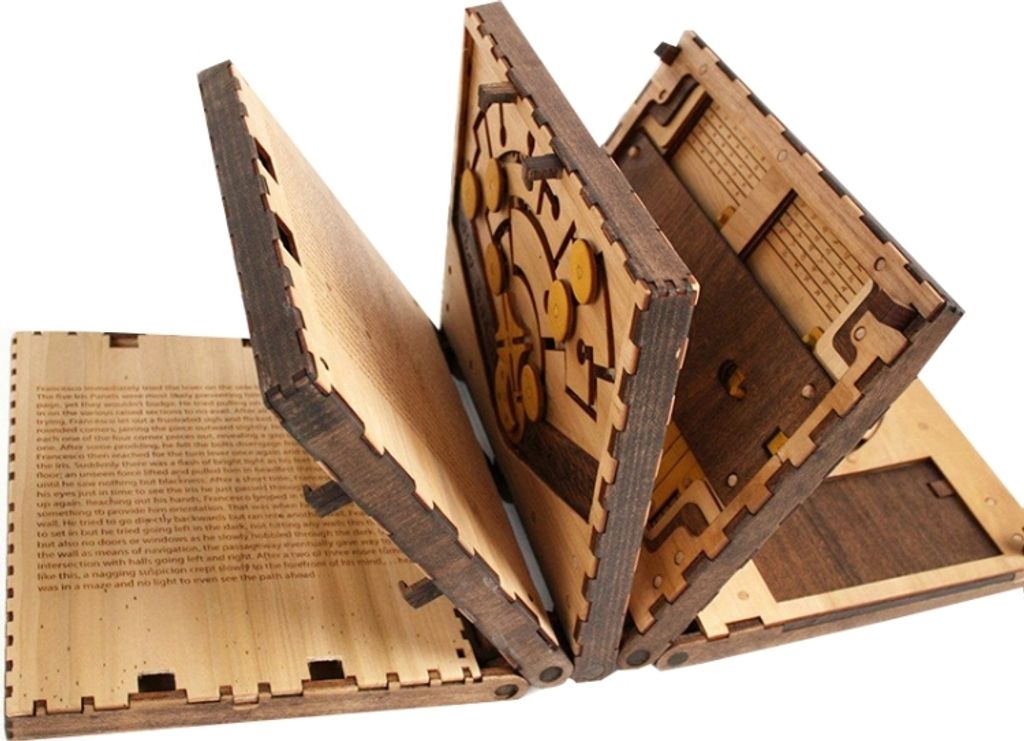 Das Buch des Puzzle Wooden Code Buch Entschlüsselung Spielzeug, Farbe: 5 Seite montiert
