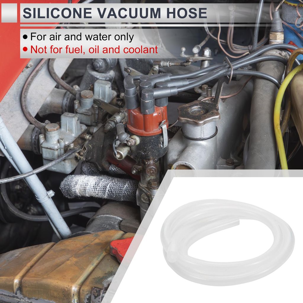 1 Stück Silikon-Vakuumschlauch Hochtemperatur 3,3FT 1/8" 3mm ID 2,5mm Wandstärke Automobil-Vakuumschlauch 130PSI Maximaldruck Klar