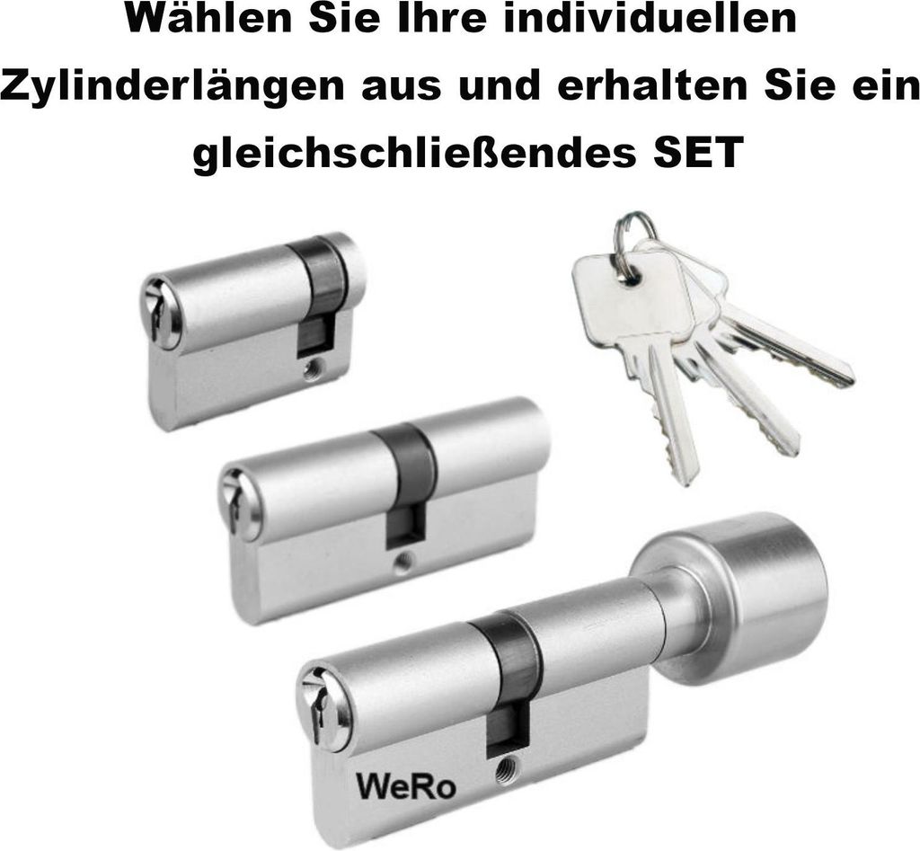 Schließzylinder für gleichschließendes SET Doppelzylinder A:30mm B:55mm