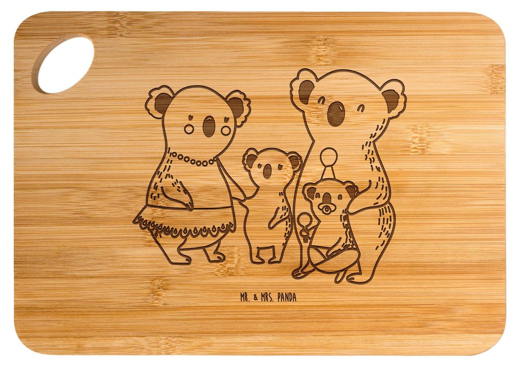 Mr. & Mrs. Panda holzschneidebrett Koala Familie - Transparent - Geschenk, Holzbrett, Schneidebrett, Family, Koalas, Frühstücksbrettchen, vesperb...