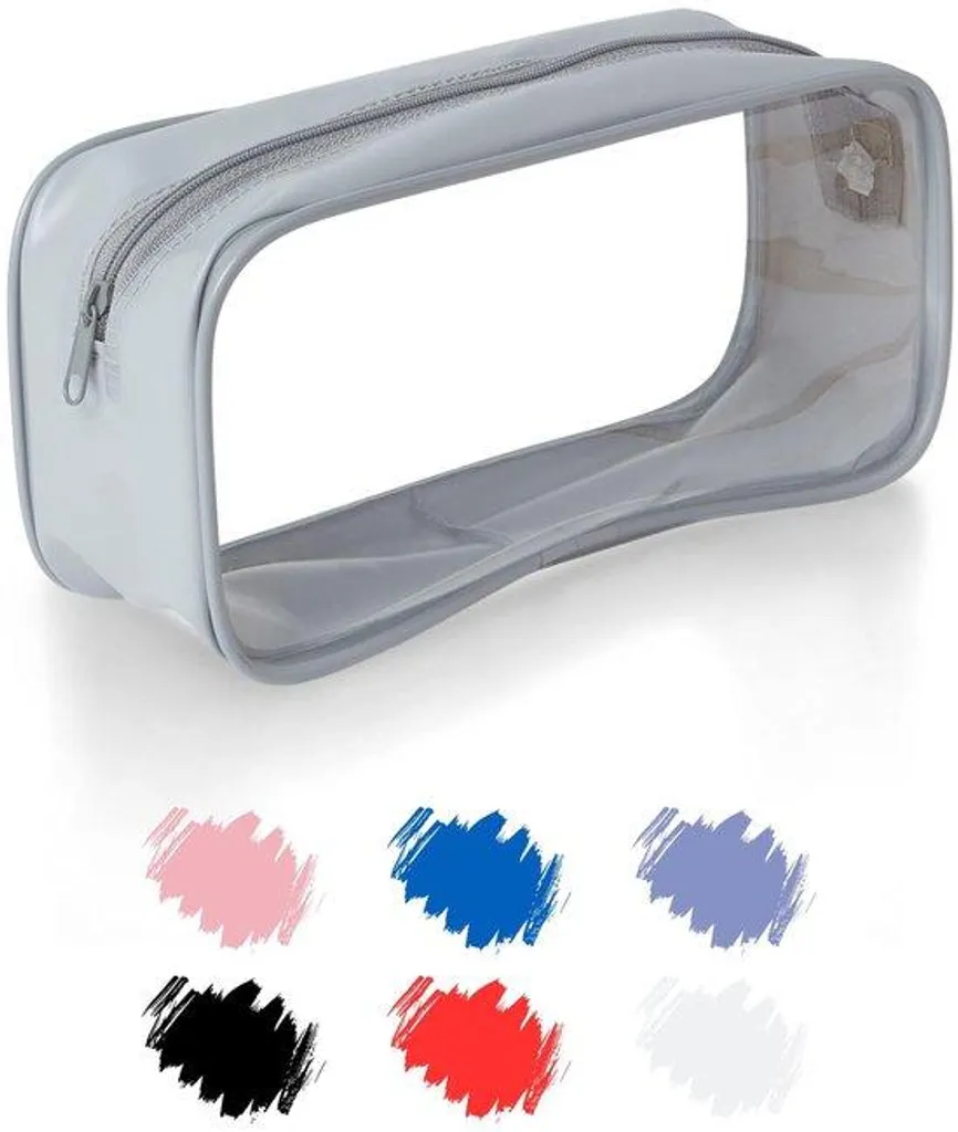 Étui rond en PVC gris pour écolières - Trousse scolaire design et solide