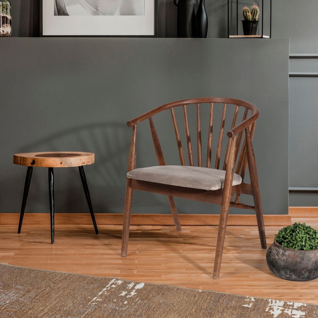 Skye Decor, Albero48, Stuhl, 100 % MASSIVES HOLZ, Nussbaum, 55 x 47 x 77 cm