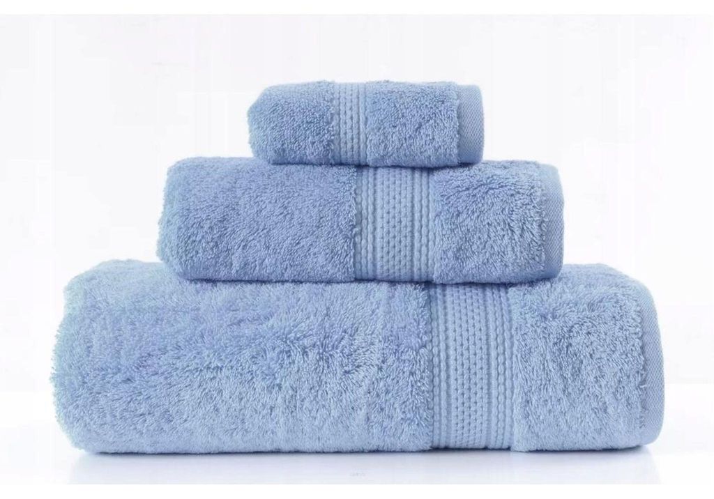 Handtuch - 100% Baumwolle - 600 g/m2 - 70x140 cm - Extra Saugfähig - Hellblau - hohe Grammatur - GRENO