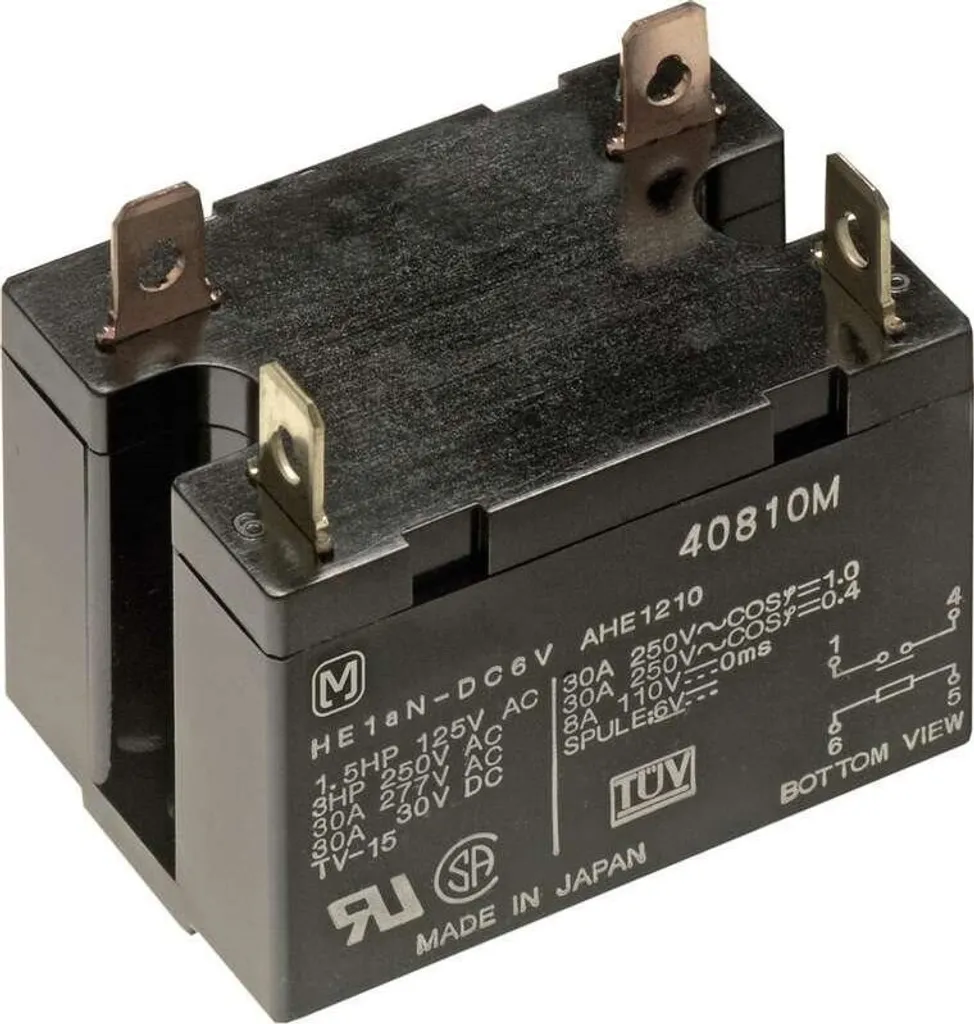 Relais Panasonic 30A 12VDC HE1AN12 Haute Capacité pour Montage sur Platine