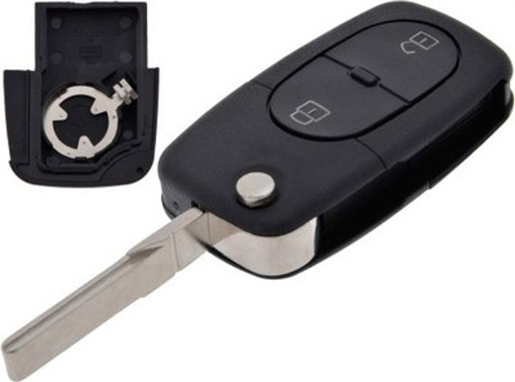 Schlüsselgehäuse mit Rohling 2 Tasten passend für VW Golf Polo Passat (VW01+R)