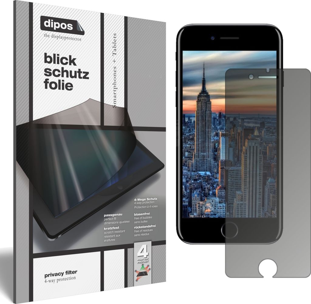 Blickschutzfolie für Apple iPhone SE 2 matt Schutzfolie Folie Display Schutz dipos