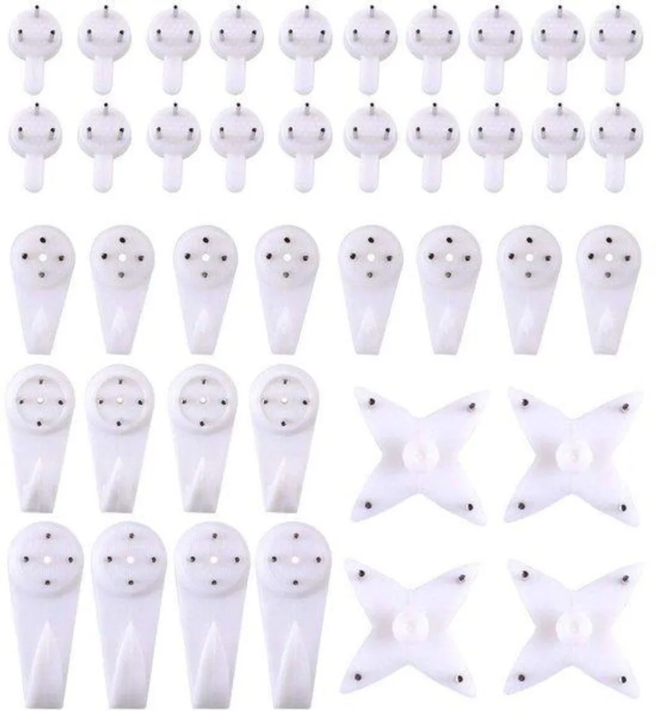 Lot de 40 crochets pour suspendre cadres sur murs en plâtre et dur
