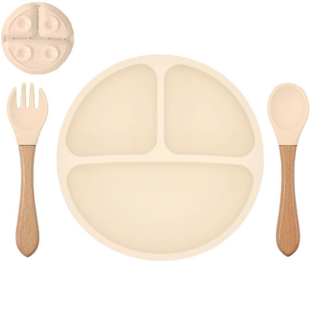 Weeme Babyteller Mit Saugnapf - Silikon Teller Mit Löffel & Gabel Set