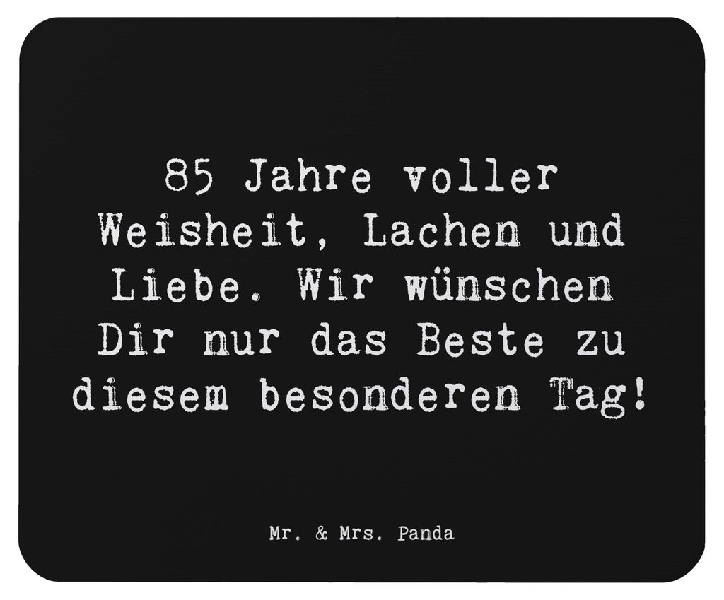 Mr. & Mrs. Panda Mauspad Spruch 85. Geburtstag - Schwarz - Produktbild 