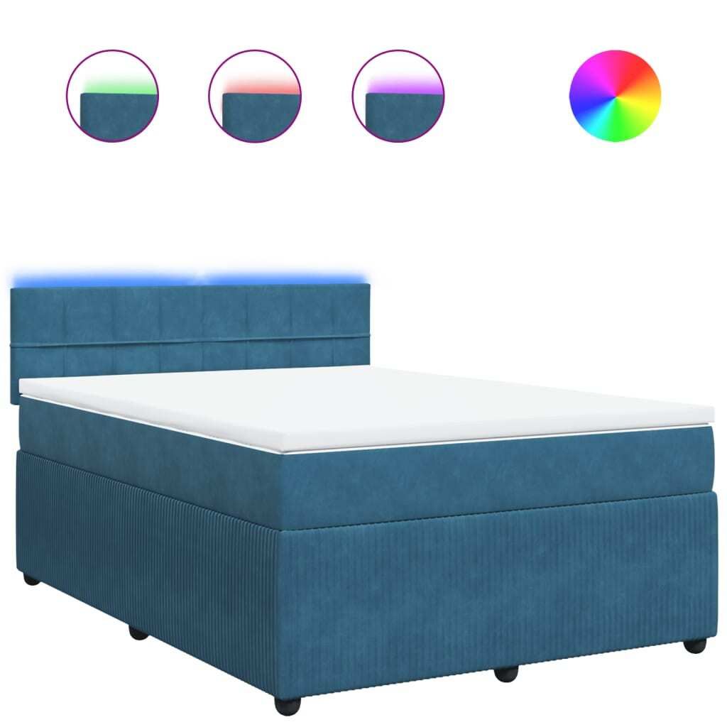 "SALE 2026"Boxspringbett Modernes/Doppelbett - Polsterbett Erwachsene/r /Kind - mit Matratze Blau 140x200cm Samt - Klassische Betten DEMöbel607965