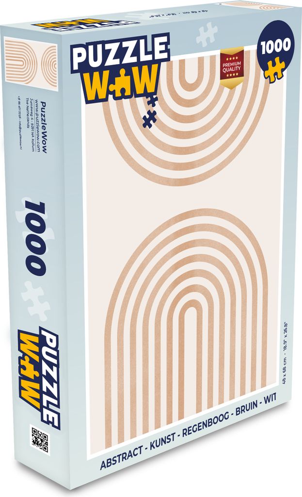 MuchoWow Puzzle 1000 Teile Abstrakt - Kunst - Regenbogen - Braun - Weiß - Spielzeug - Alt und Jung - Spiele - Puzzeln