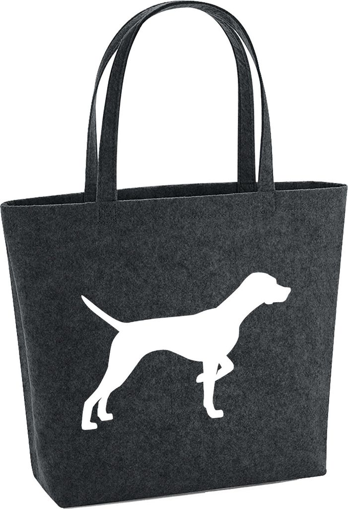 Huuraa Filzshopper English Pointer Silhouette 22 Liter Charcoal Melange Filztasche Geschenkidee
