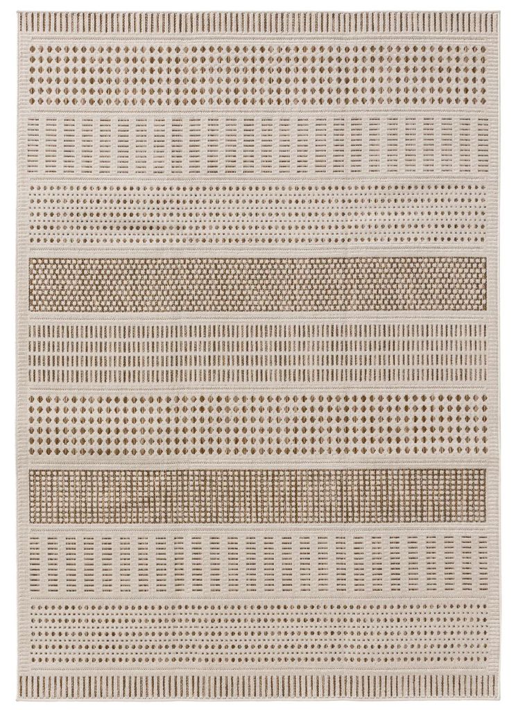 In- & Outdoor-Teppich Kaleo Creme/Beige 200x300 cm Wohnzimmer Rechteckig Muster Modern Kurzflor benuta Skandinavisch