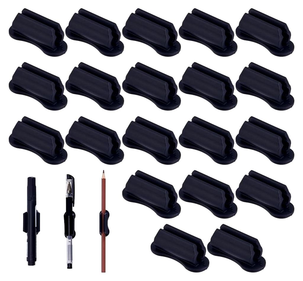 20 Stück Klebende Stiftehalter Schwarz Silikon Marker Organizer 18x47x20mm für Schule Büro Krankenhaus