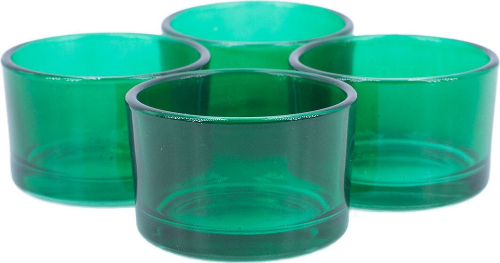 Teelichtgläser klein 51x33mm dunkelgrün 4er Set