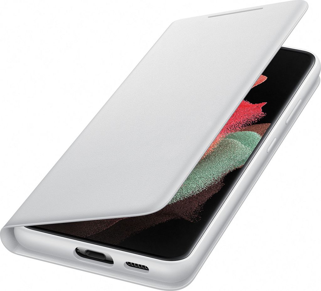 Samsung Galaxy S21 Ultra Hülle - Kunstleder - Samsung Klapphülle - Grau