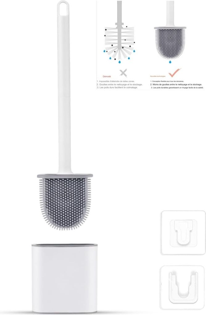 Klobürste aus Silikon, Toilettenbürste mit Selbstreinigungsfunktion für Hygienische Reinigung