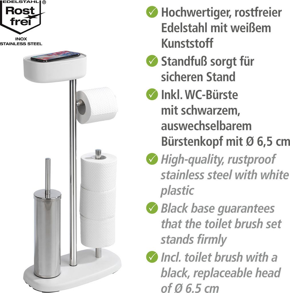 WENKO WC-Garnitur Rivazza weiß Metall Produktbild 3