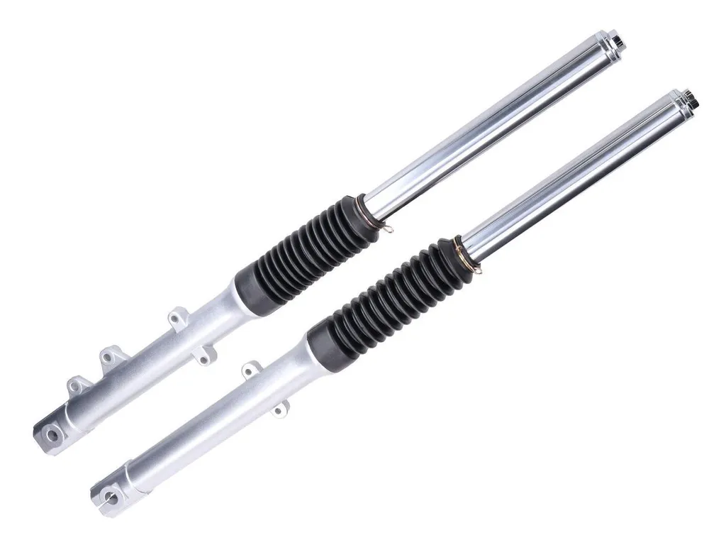 Suspension avant argentée pour cyclomoteur Simson S51 avec disque