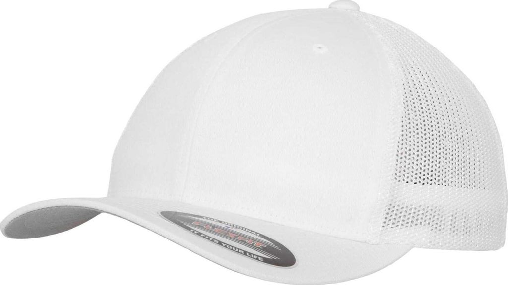 Flexfit - Trucker Cap für Herren/Damen Uni, Netzmaterial BC7019 (L-XL) (Weiß)