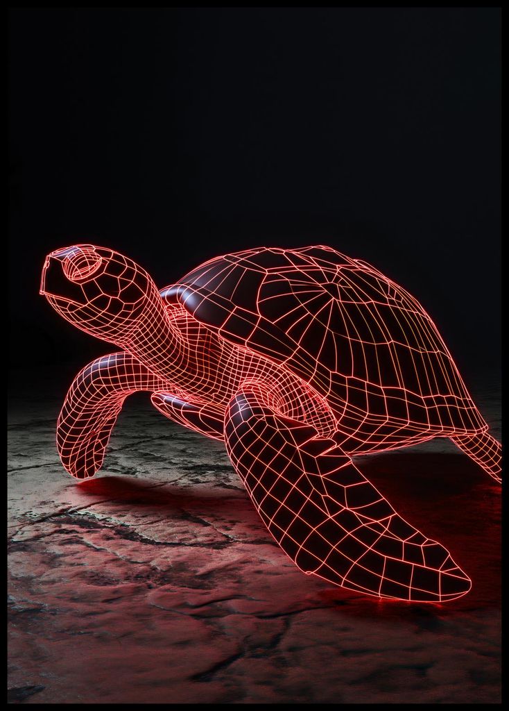 Plakat 67,5x95cm Neon-Schildkröte